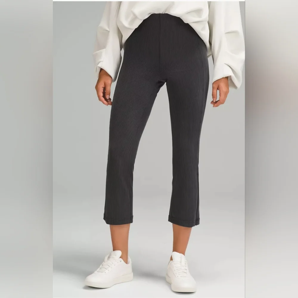 Lululemon Ribbed Softstreme Zip Leg Ribbed High- Rise Pants. - Picture 11 of 11